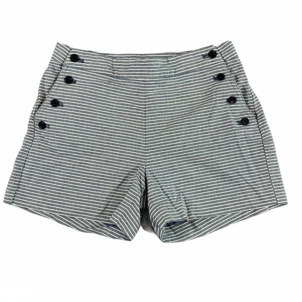 Banana Republic Women's Gray/White Striped Shorts
